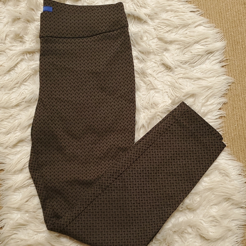 Apt. 9 Brynn Espresso Patterned Stretch Fit Cropped Chinos Size 14